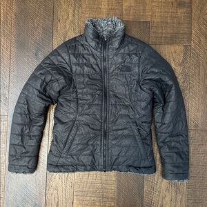 The North Face Girl’s Reversible Coat in Black Leopard